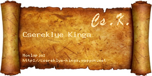 Csereklye Kinga névjegykártya
